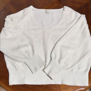 a new day Women's White V-Neck Sweater